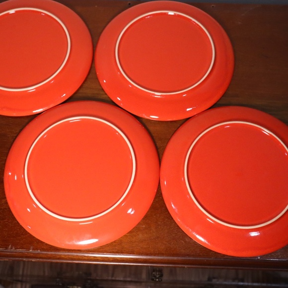 Vintage Waechtersbach Red West Germany Dinner Plates - Set of 4 / 10" Across - Picture 3 of 5